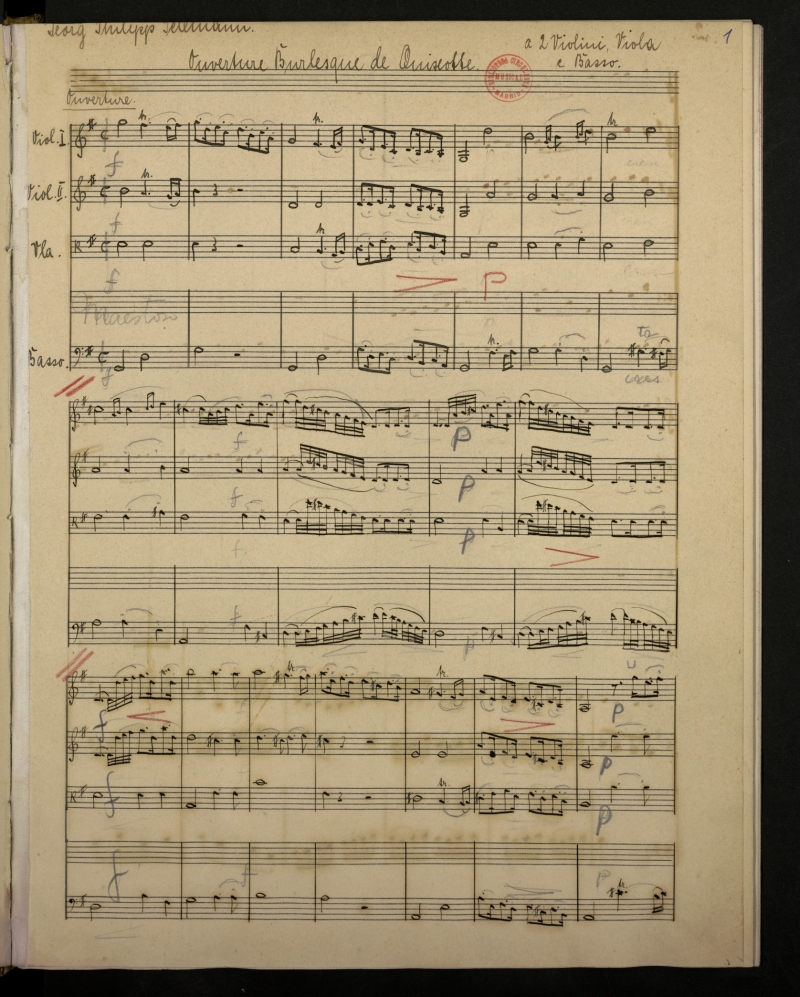 Dom Quichote. VIIe cantate :  voix seule et un violon