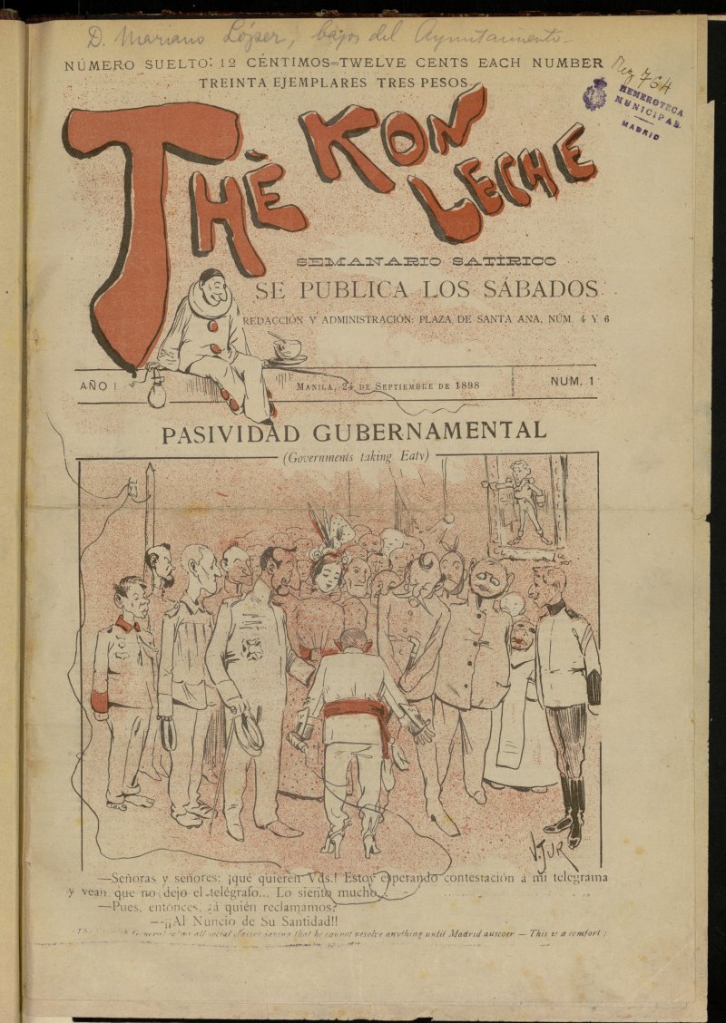 Thé Kon Leche del 24 de septiembre de 1898, nº 1