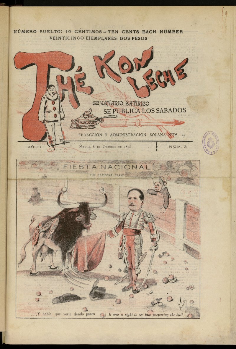 Thé Kon Leche del 8 de octubre de 1898, nº 3