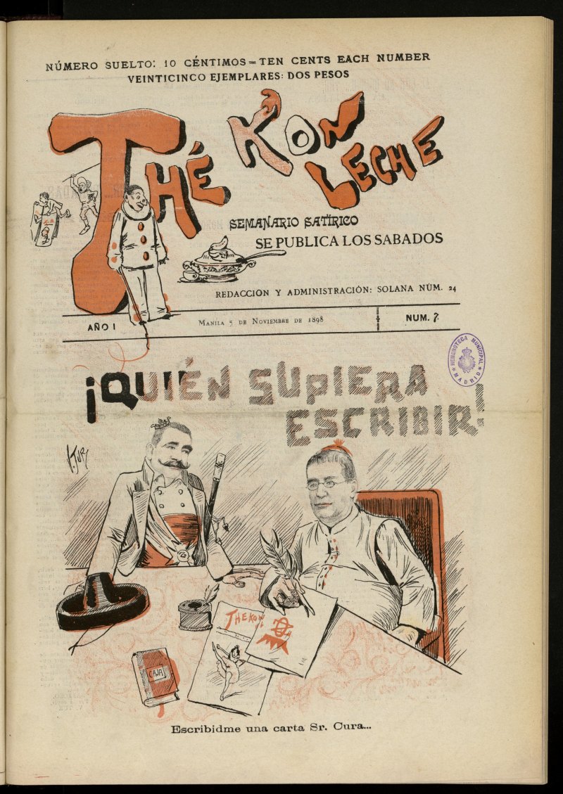 Thé Kon Leche del 5 de noviembre de 1898, nº 7