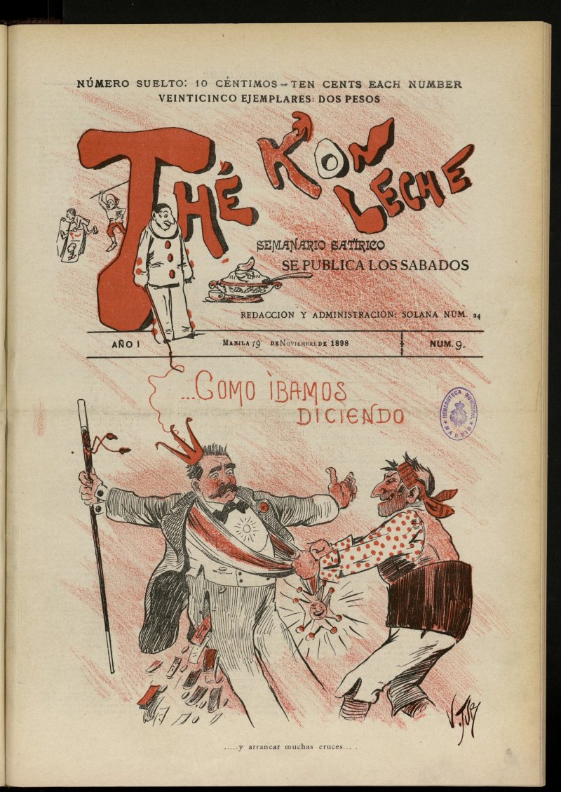 Thé Kon Leche del 19 de noviembre de 1898, nº 9