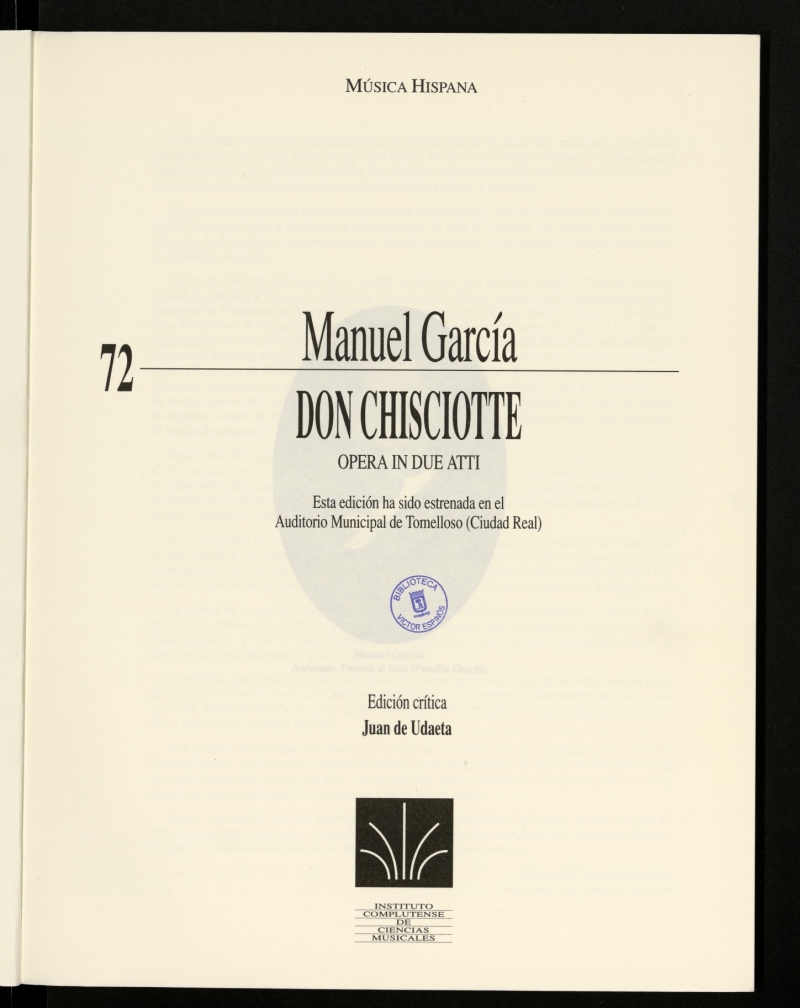 Don Chisciotte : opera in due atti