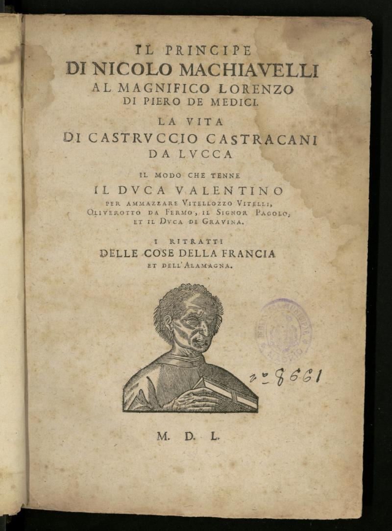 Tutte le opere di Nicolo Machiavelli : diuise in V. parti