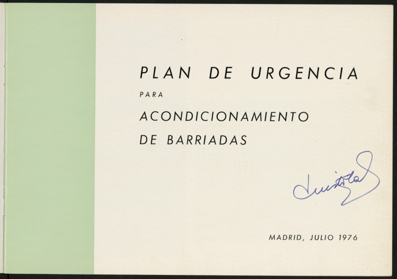 Plan de Urgencia para acondicionamiento de barriadas julio 1976