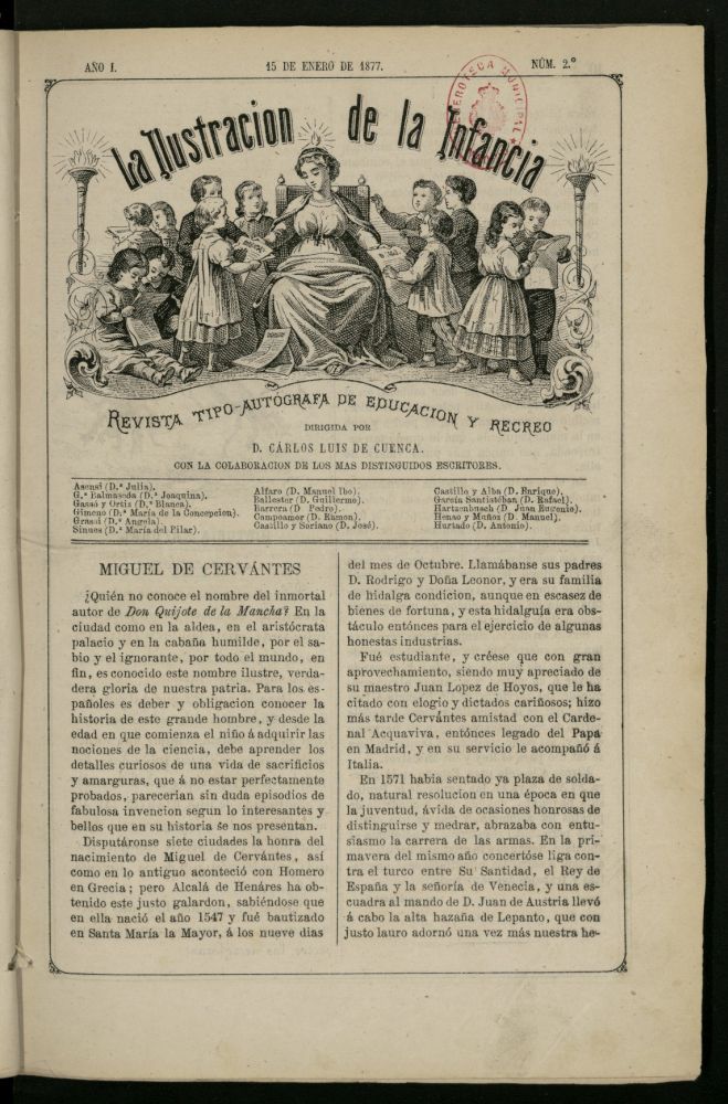 La Ilustracin de la Infancia : revista tipo-autgrafa de educacin y recreo del 15 de enero de 1877, n 2