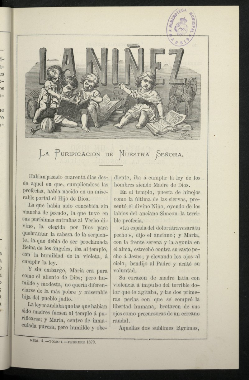 La Niez, tomo I de febrero de 1879, n 4