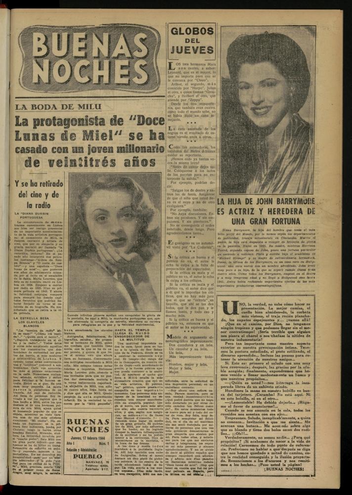 Buenas Noches del 17 de febrero de 1944, n 1.