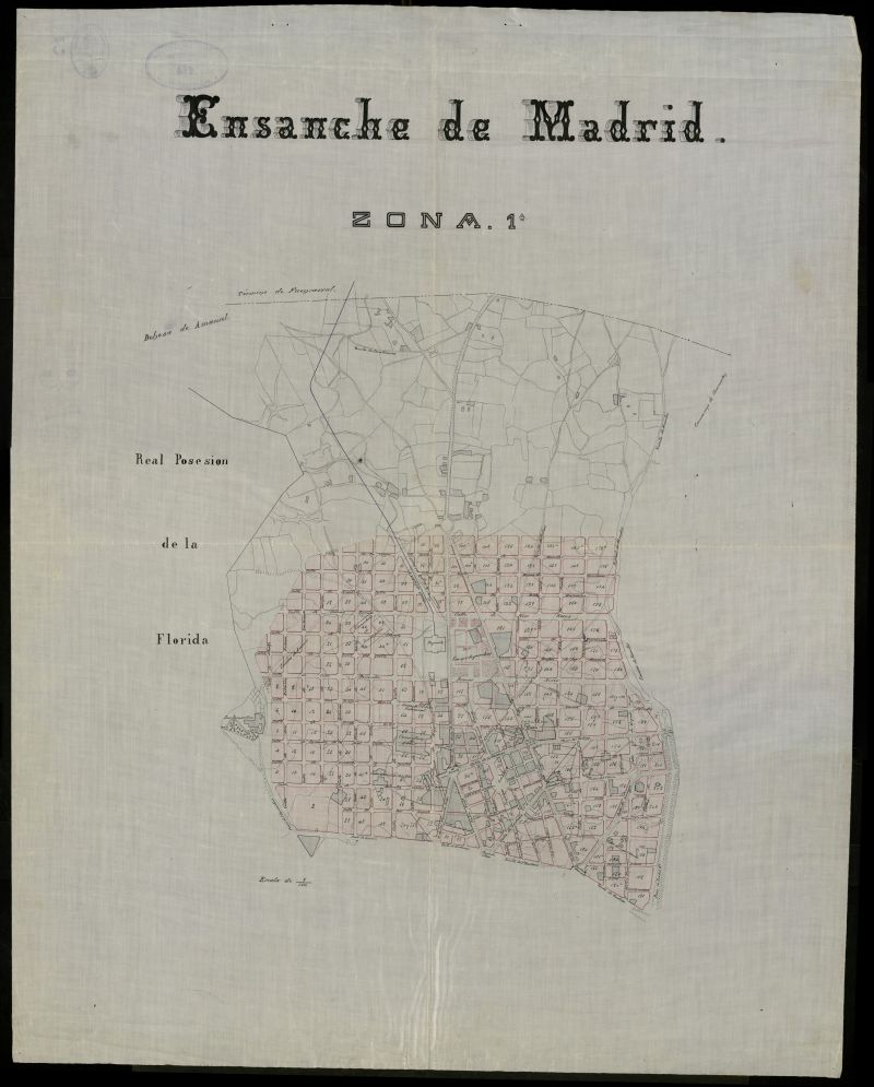 Plano ensanche de Madrid. Zona 1. Distrito de Chamberí