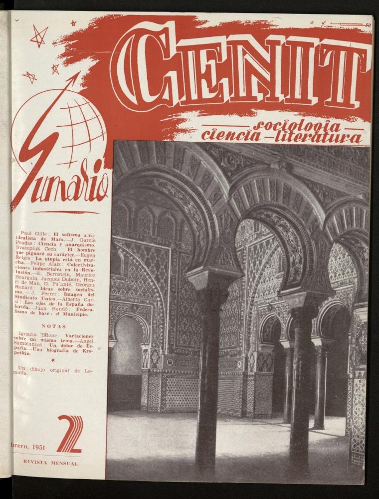 Cenit : revista mensual de Sociologa, Ciencia y Literatura de febrero de 1951, n 2
