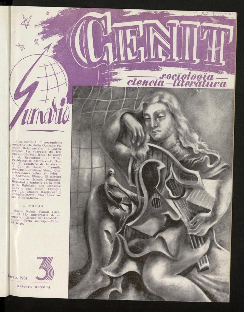 Cenit : revista mensual de Sociologa, Ciencia y Literatura de marzo de 1951; n 3