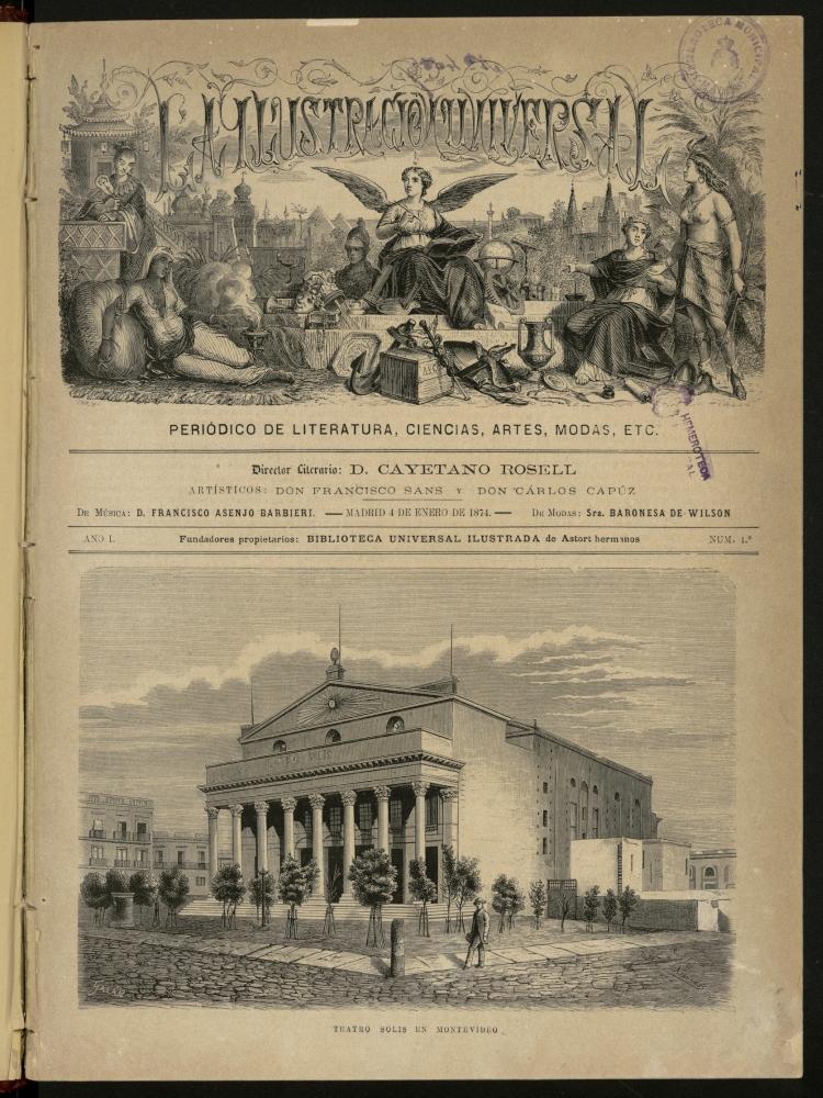 La Ilustracin Universal : peridico de literatura, ciencias, artes, modas, etc. del 4 de enero de 1874, n 1