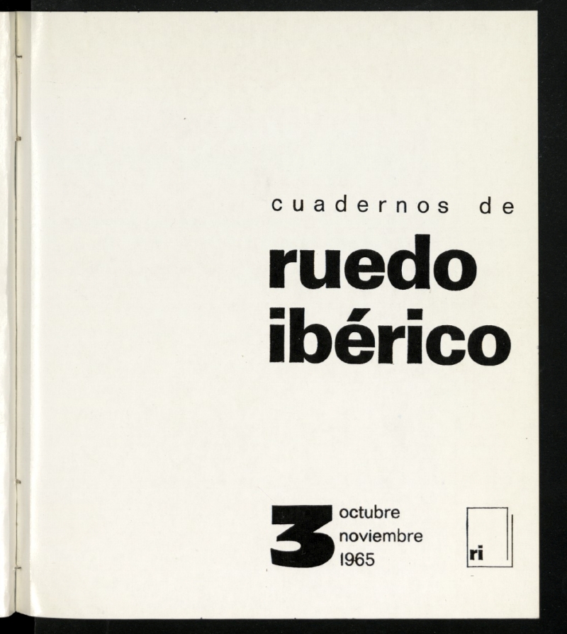 Cuadernos de Ruedo Ibrico de octubre-noviembre de 1965, n 3