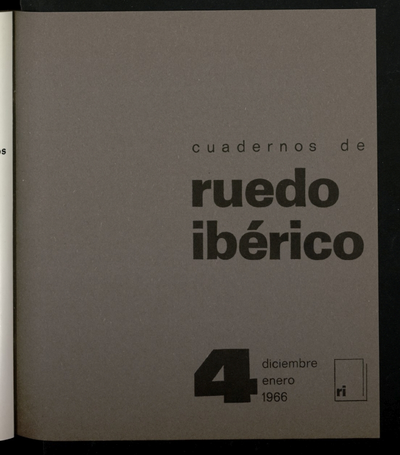 Cuadernos de Ruedo Ibrico de diciembre-enero de 1966, n 4