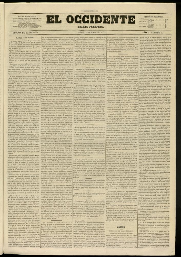 El Occidente: diario poltico del 13 de enero de 1855, n 4