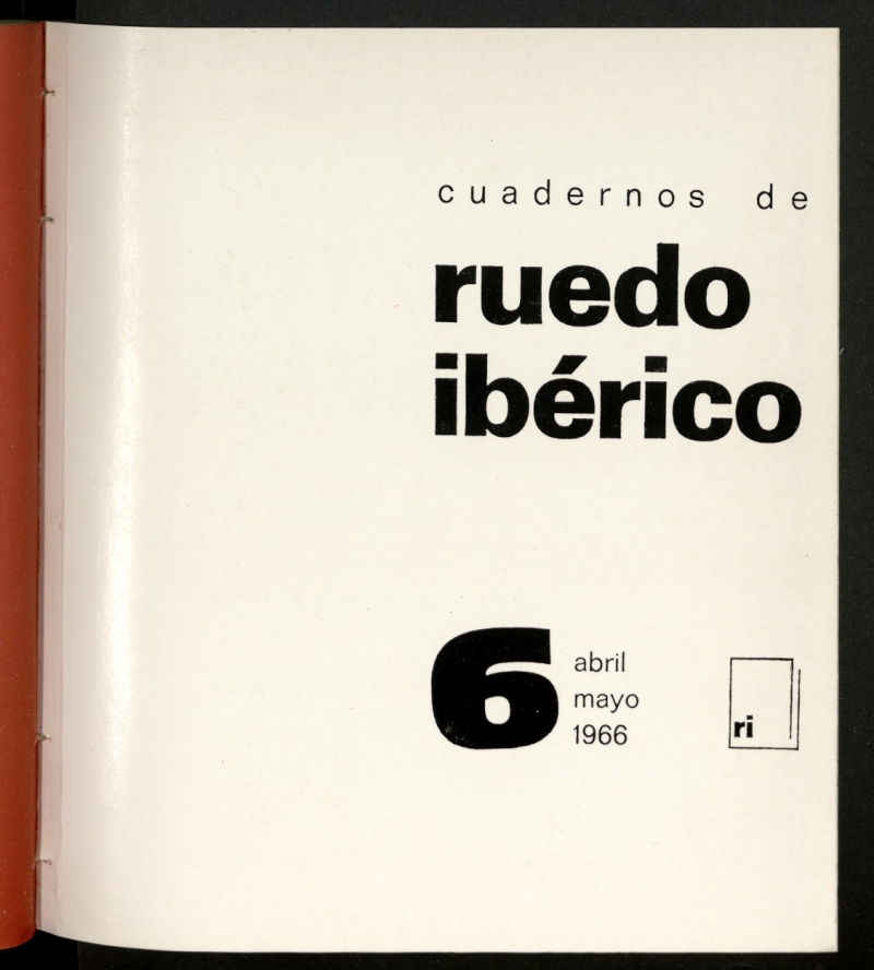 Cuadernos de Ruedo Ibrico de abril-mayo de 1966, n 6