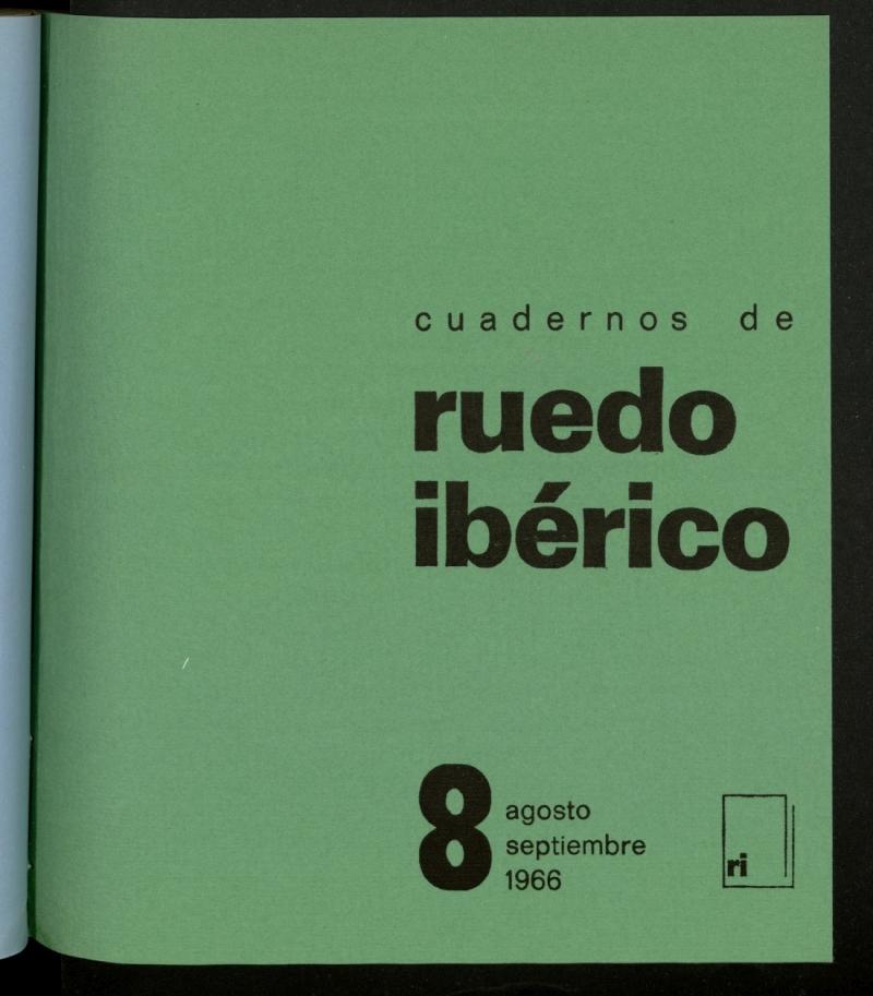 Cuadernos de Ruedo ibrico de agosto-septiembre de 1966, n 8