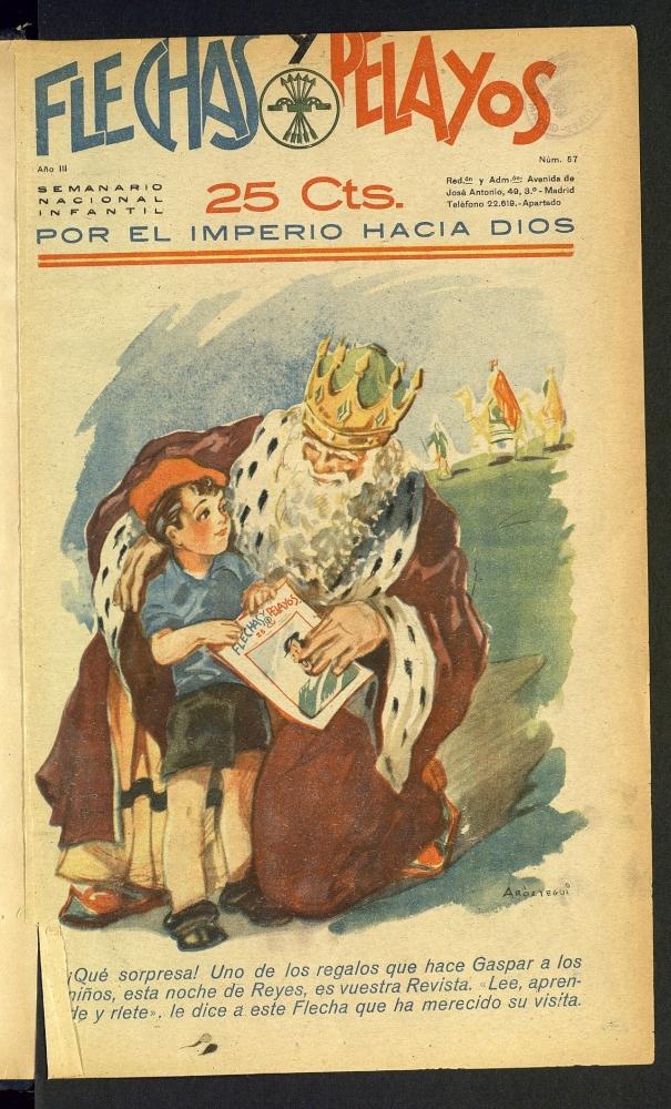 Flechas y Pelayos : semanario nacional infantil del 7 de enero de 1940, nº 57