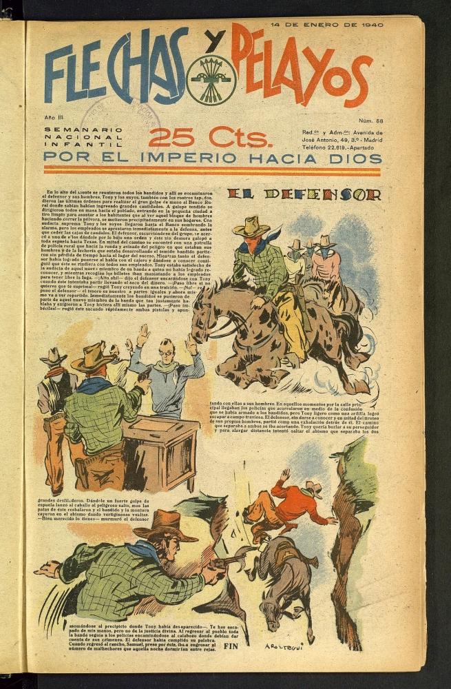 Flechas y Pelayos : semanario nacional infantil del 14 de enero de 1940, nº 58