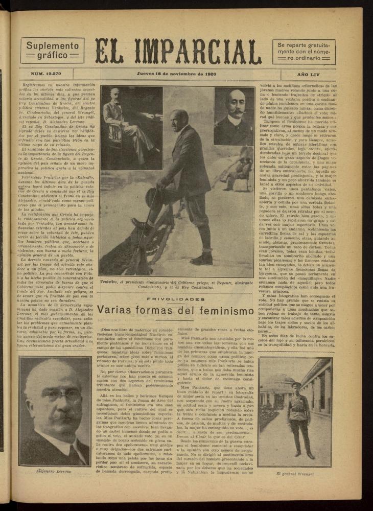 El Imparcial : suplemento grfico del 18 de noviembre de 1920, n 19279