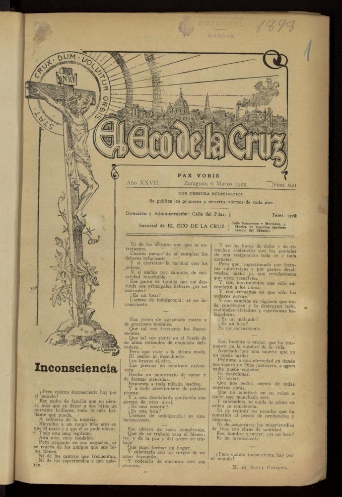 El Eco de la Cruz del 6 de marzo de 1925, nº 621