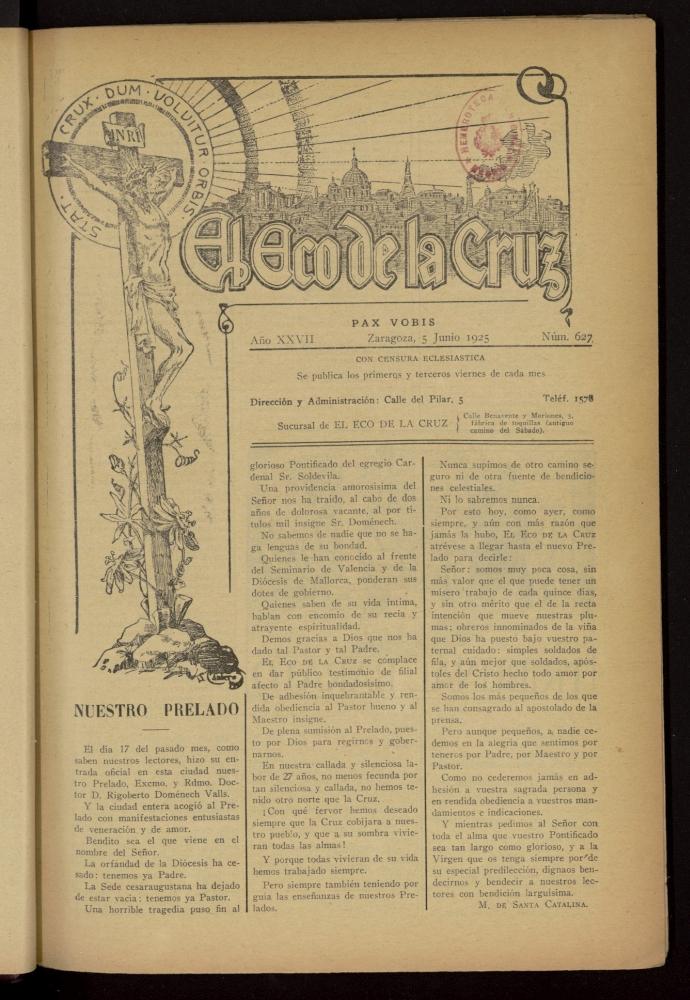 El Eco de la Cruz del 5 de junio de 1925, nº 627
