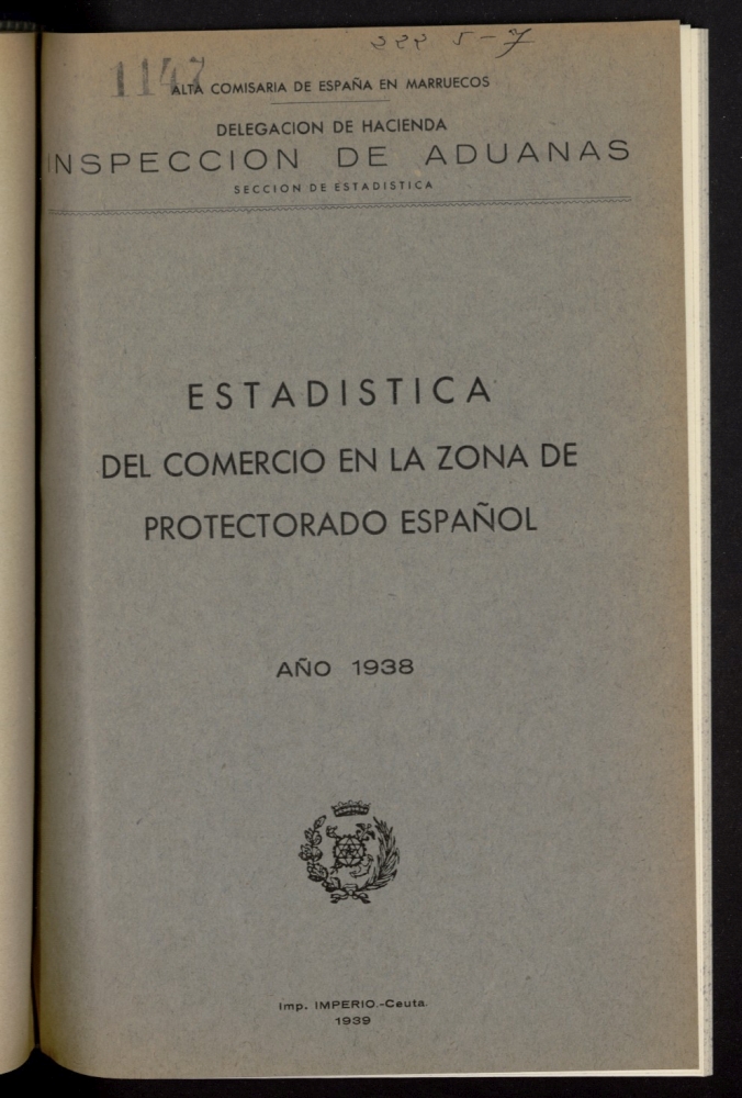 Estadística del Comercio en la Zona del Protectorado Español de 1938