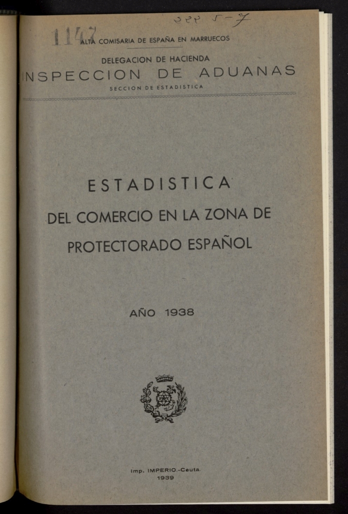 Estadstica del Comercio en la Zona del Protectorado Espaol de 1938