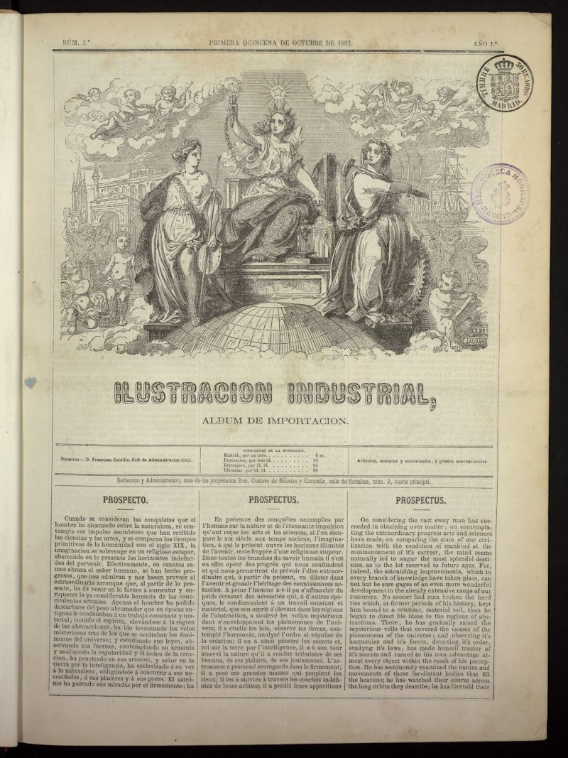 Ilustracin Industrial: lbum de importacin de la primera quincena de octubre de 1862, n 1