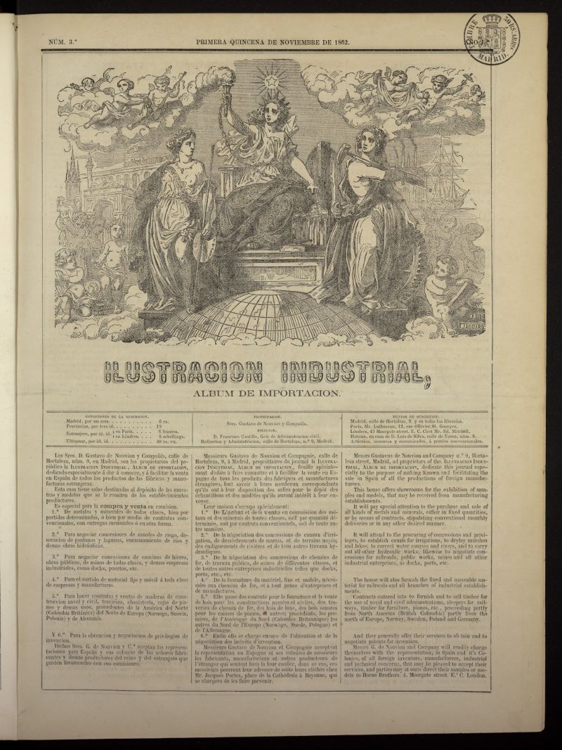 Ilustracin Industrial: lbum de importacin de la primera quincena de noviembre de 1862, n 3
