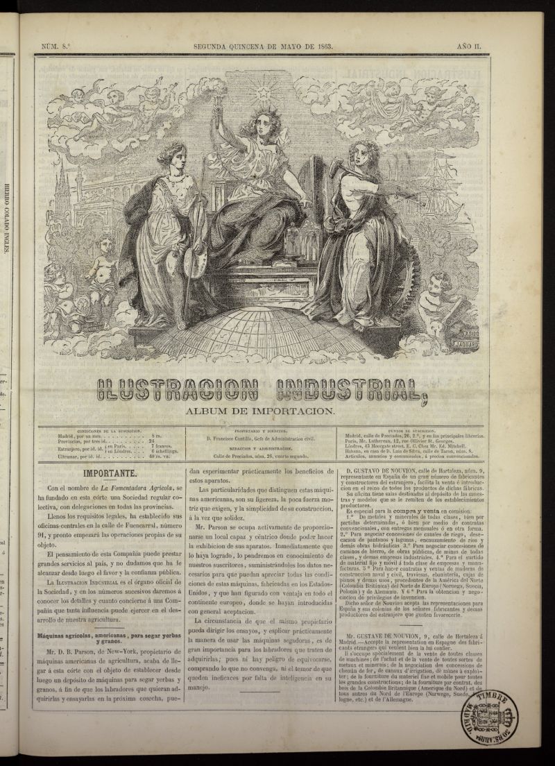 Ilustracin Industrial: lbum de importacin de la segunda quincena de mayo de 1863, n 8