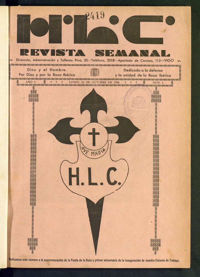 HLC : revista semanal del 12 de octubre de 1936, n 1
