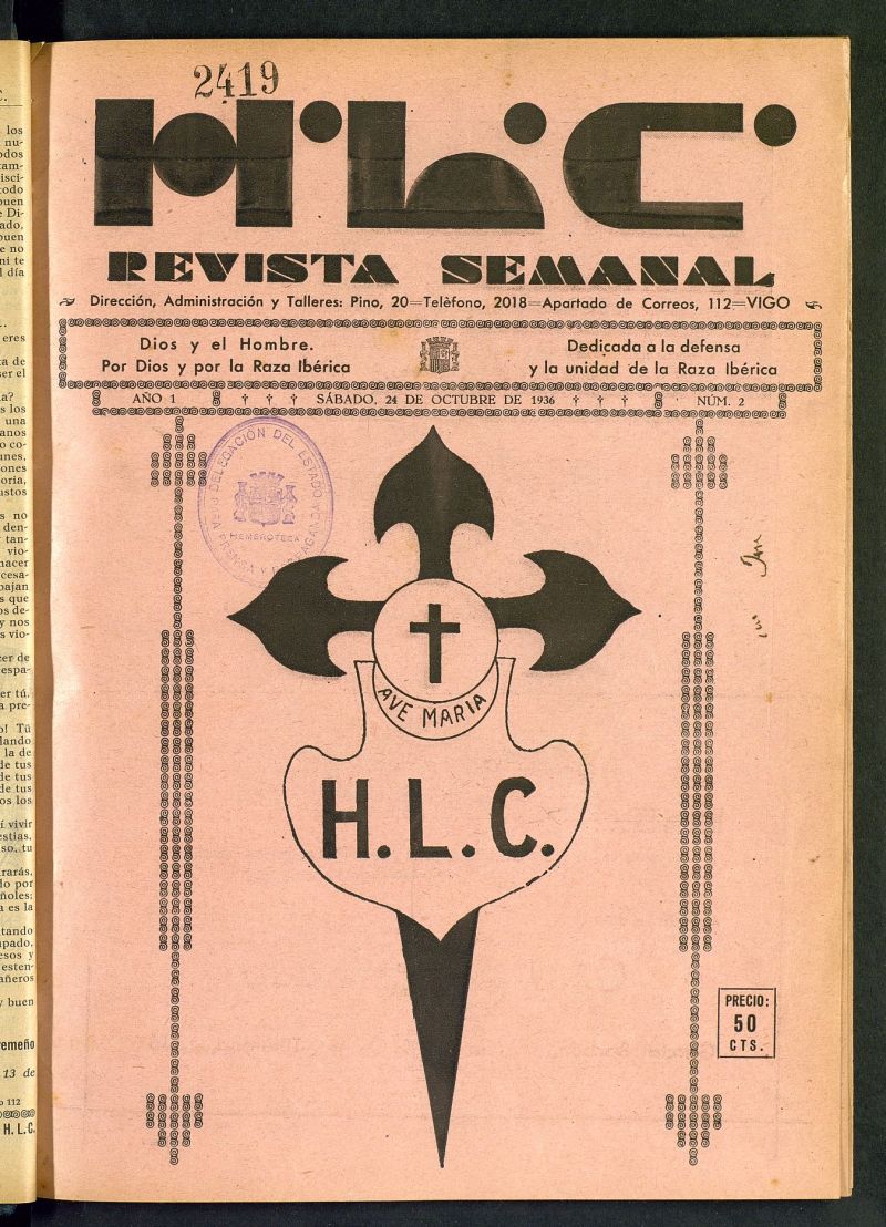 HLC : revista semanal del 24 de octubre de 1936, n 2