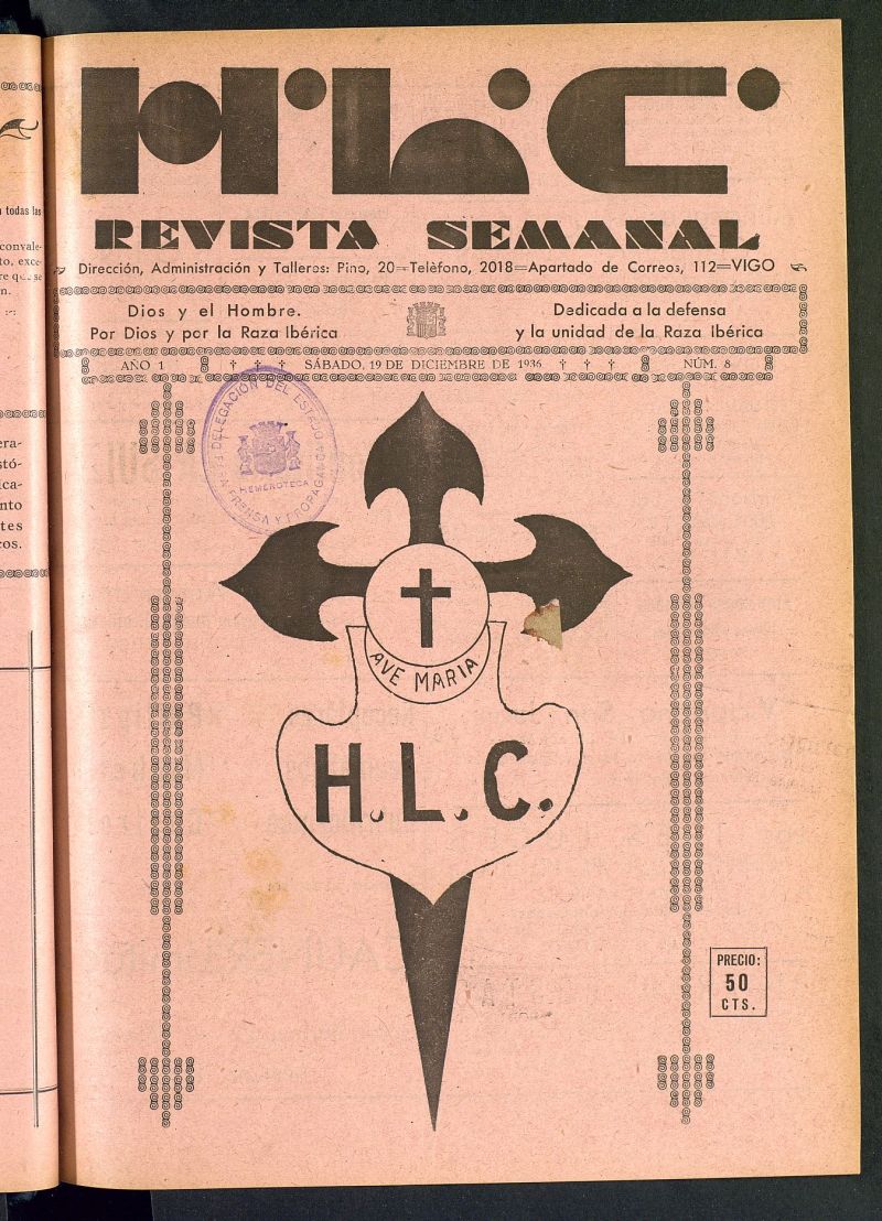 HLC : revista semanal del 19 de diciembre de 1936, n 8