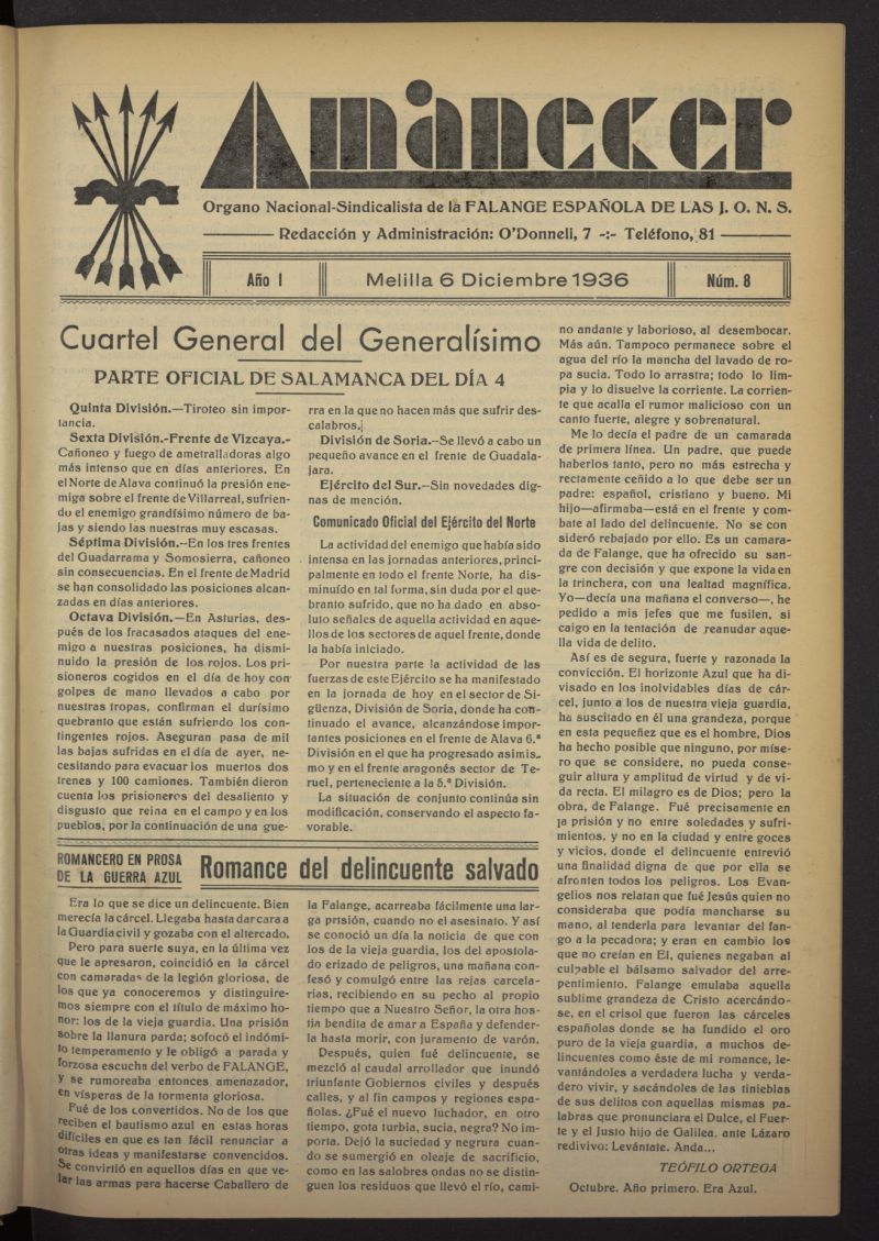 Amanecer del 6 de diciembre de 1936, n 8