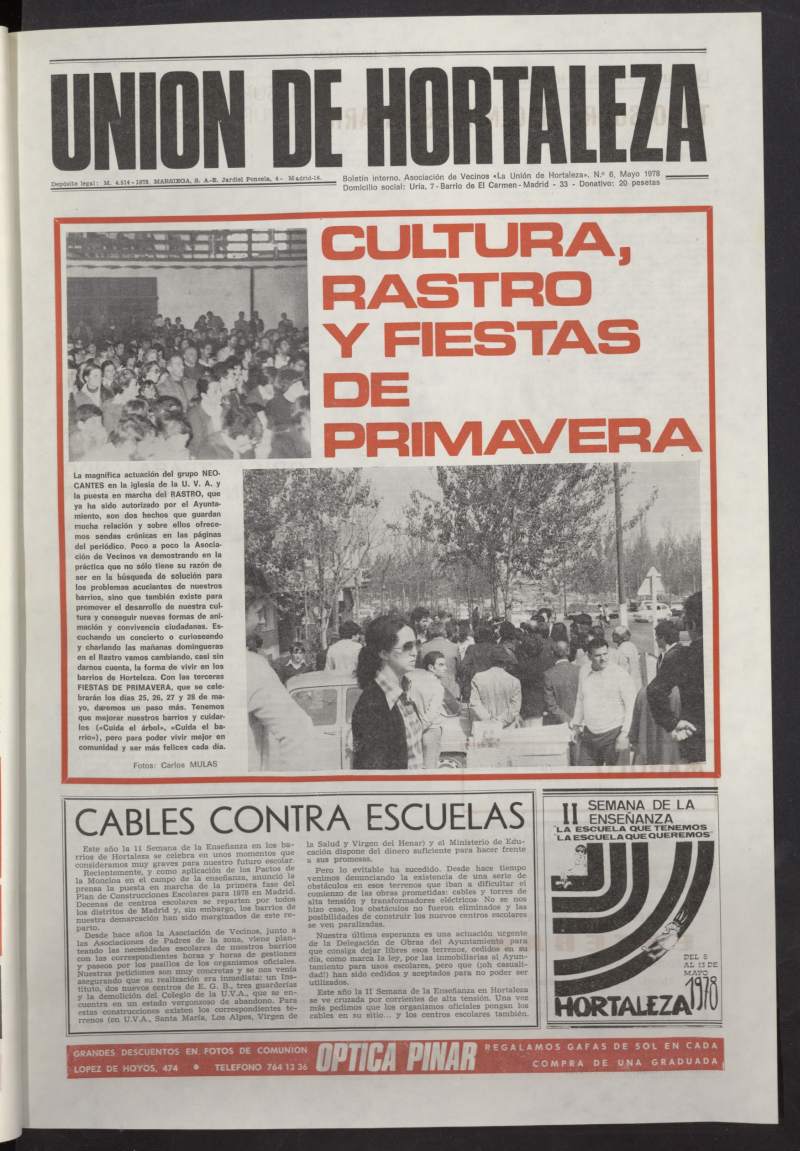 La Unión de Hortaleza de mayo de 1978, nº 6