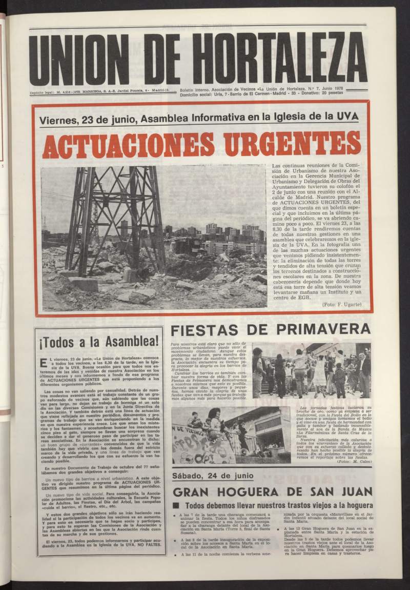 La Unin de Hortaleza de junio de 1978, n 7