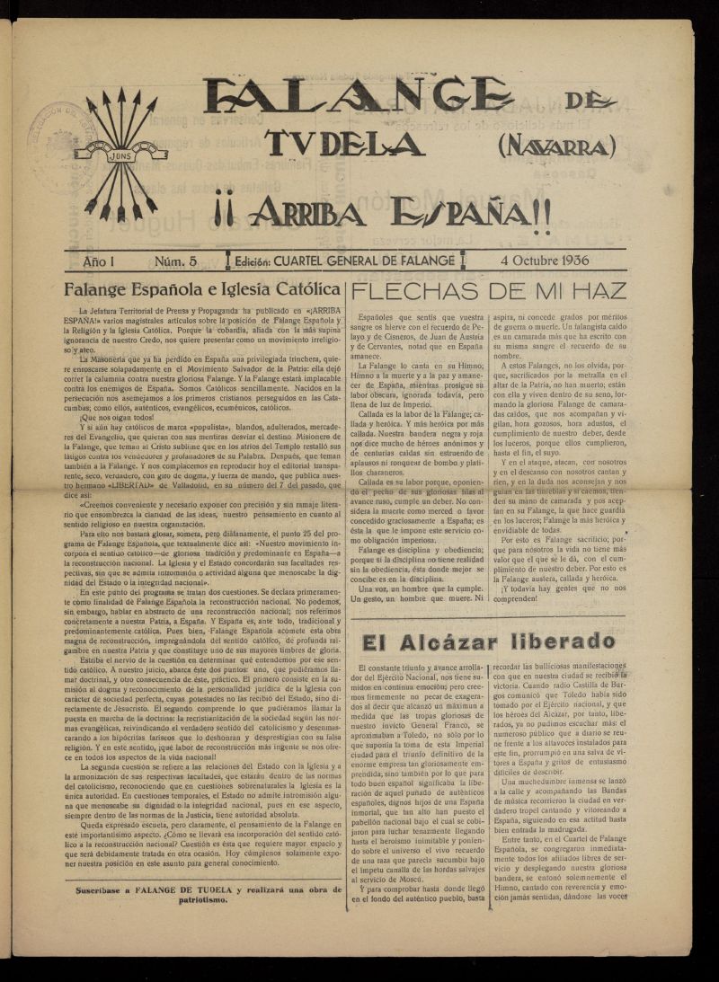 Falange de Tudela del 4 de octubre de 1936, n 5