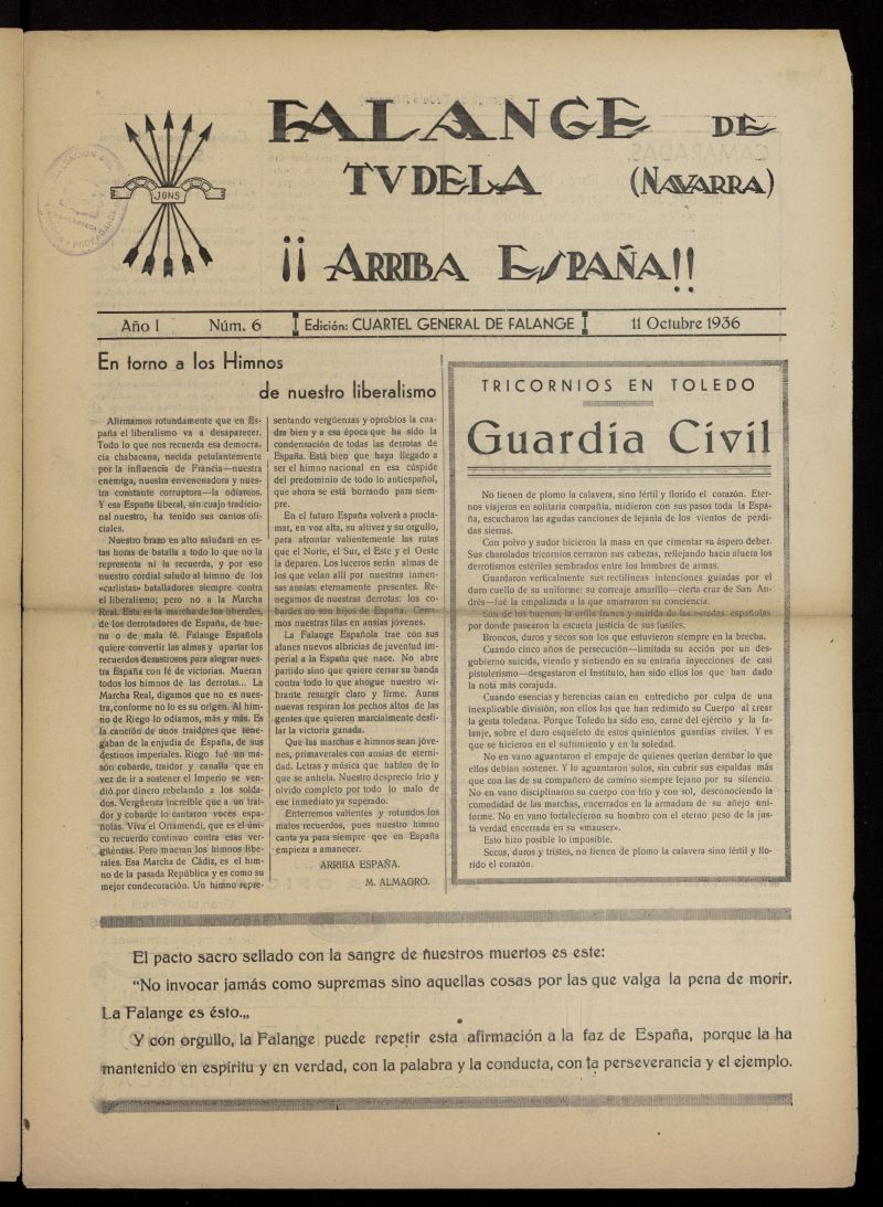 Falange de Tudela del 11 de octubre de 1936, n 6