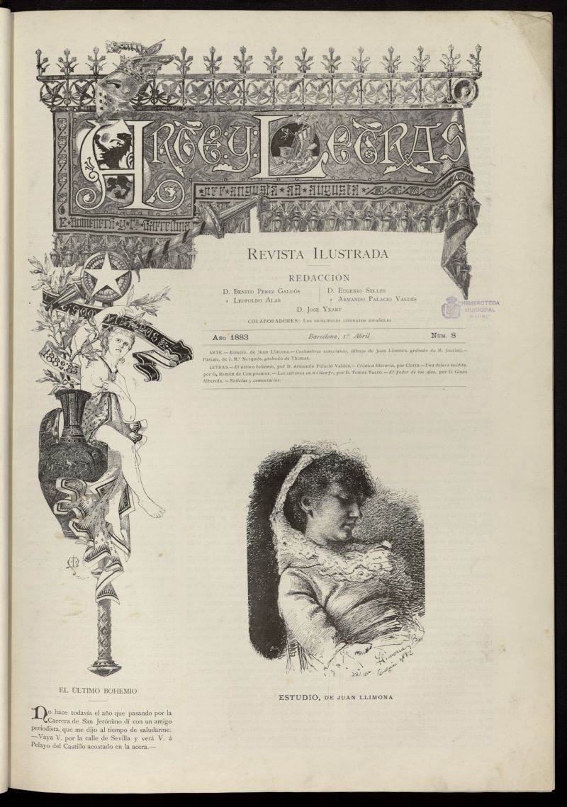 Arte y Letras: revista ilustrada del 1 de abril de 1883, n 8