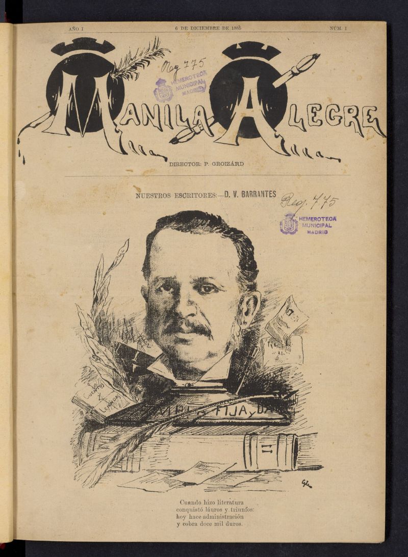 Manila Alegre del 6 de diciembre de 1885, nº 1