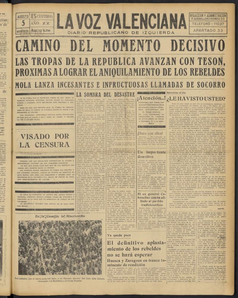 La Voz Valenciana del 5 de agosto de 1936