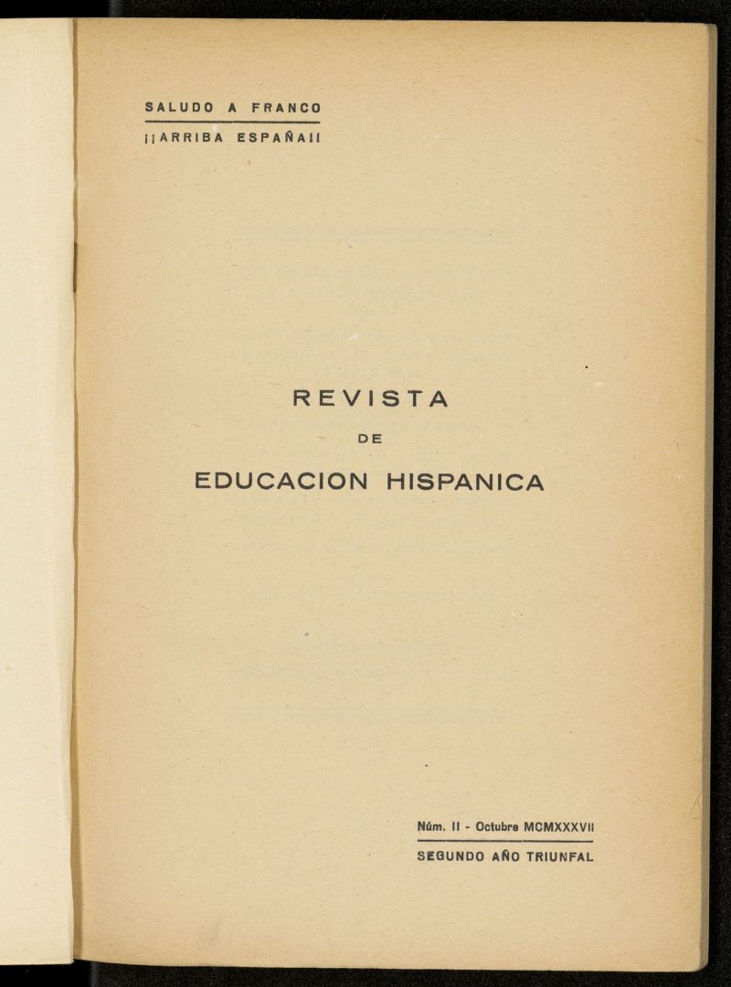 Revista de Educacin Hispnica de octubre de 1937, n 2