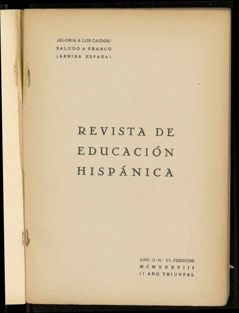 Revista de Educacin Hispnica de febrero de 1938, n 6