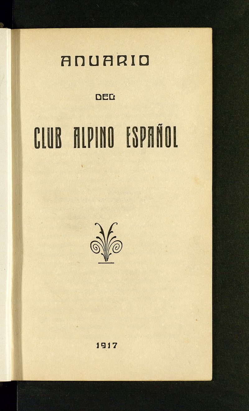 Club Alpino Español. Anuario de 1917