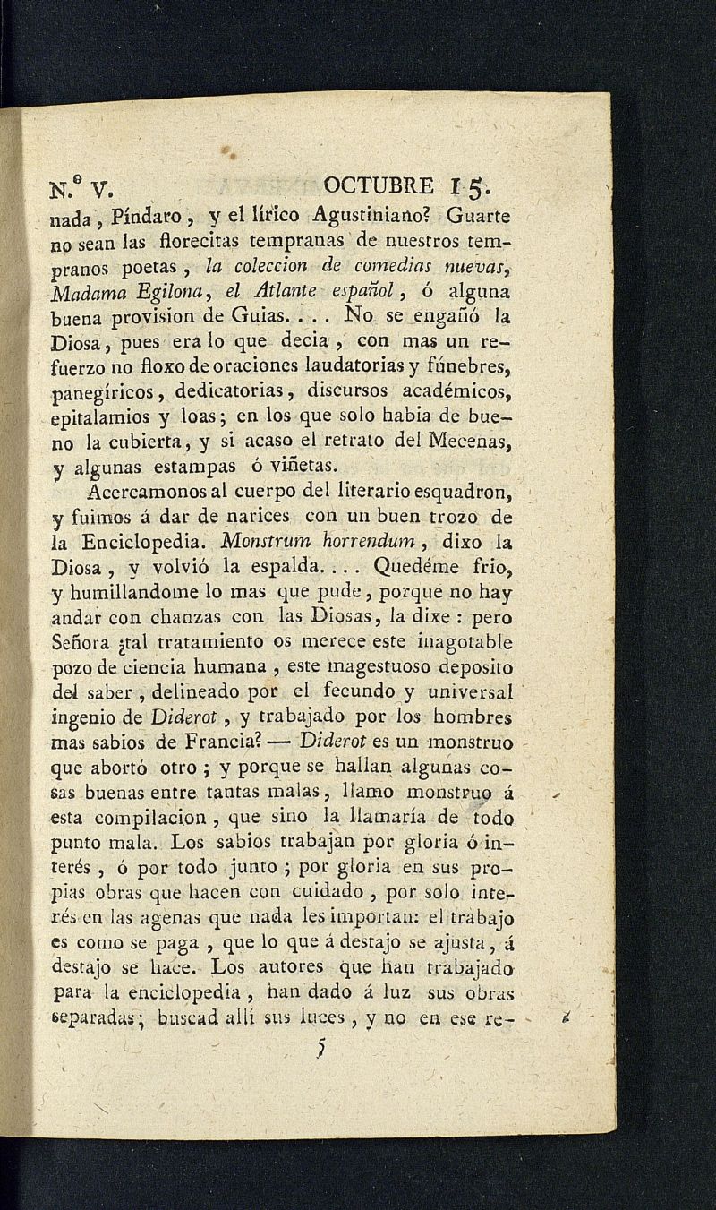 Minerva o el Revisor General del 15 de octubre de 1805, n 5