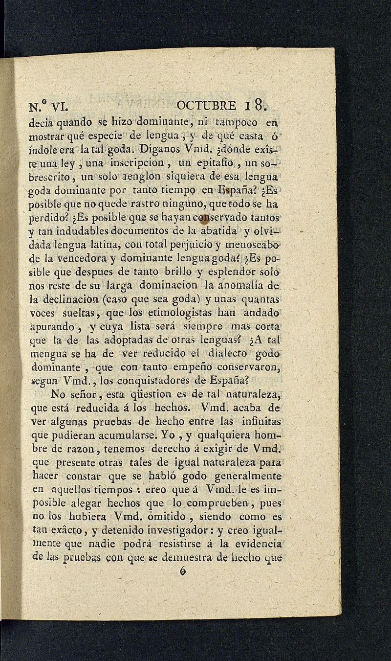 Minerva o el Revisor General del 18 de octubre de 1805, n 6