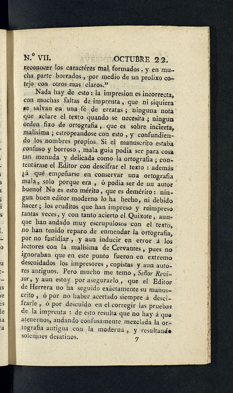 Minerva o el Revisor General del 22 de octubre de 1805, n 7