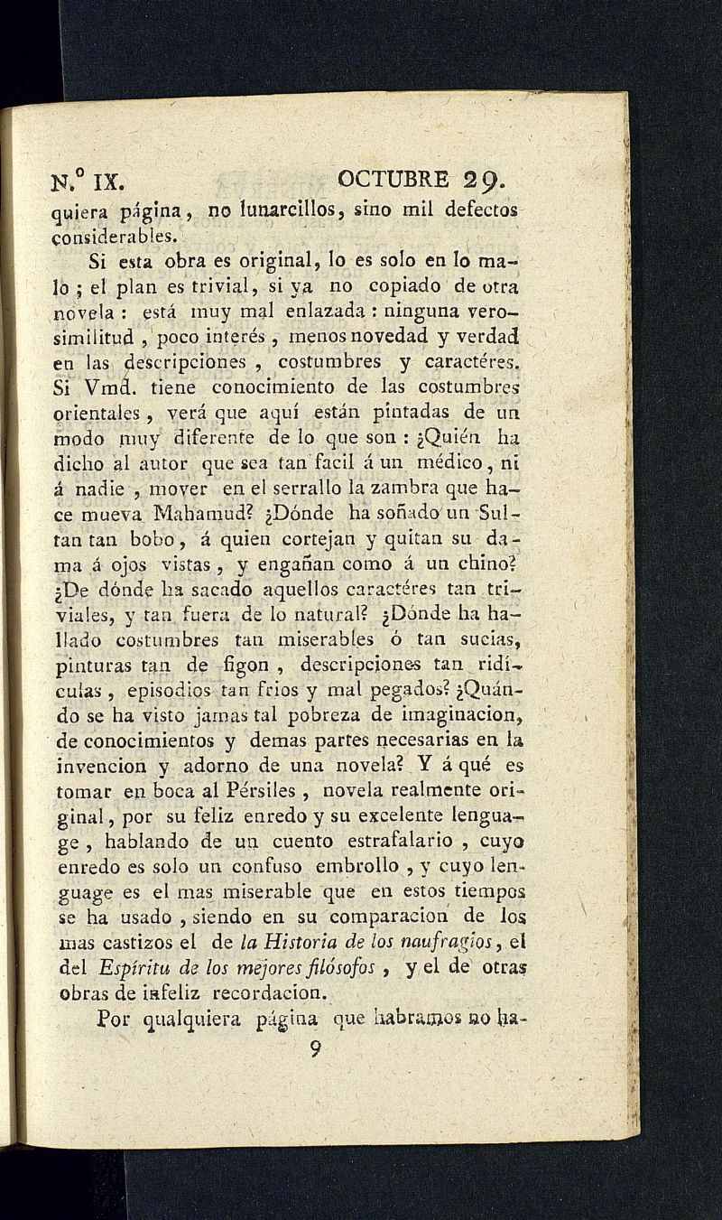 Minerva o el Revisor General del 29 de octubre de 1805, n 9
