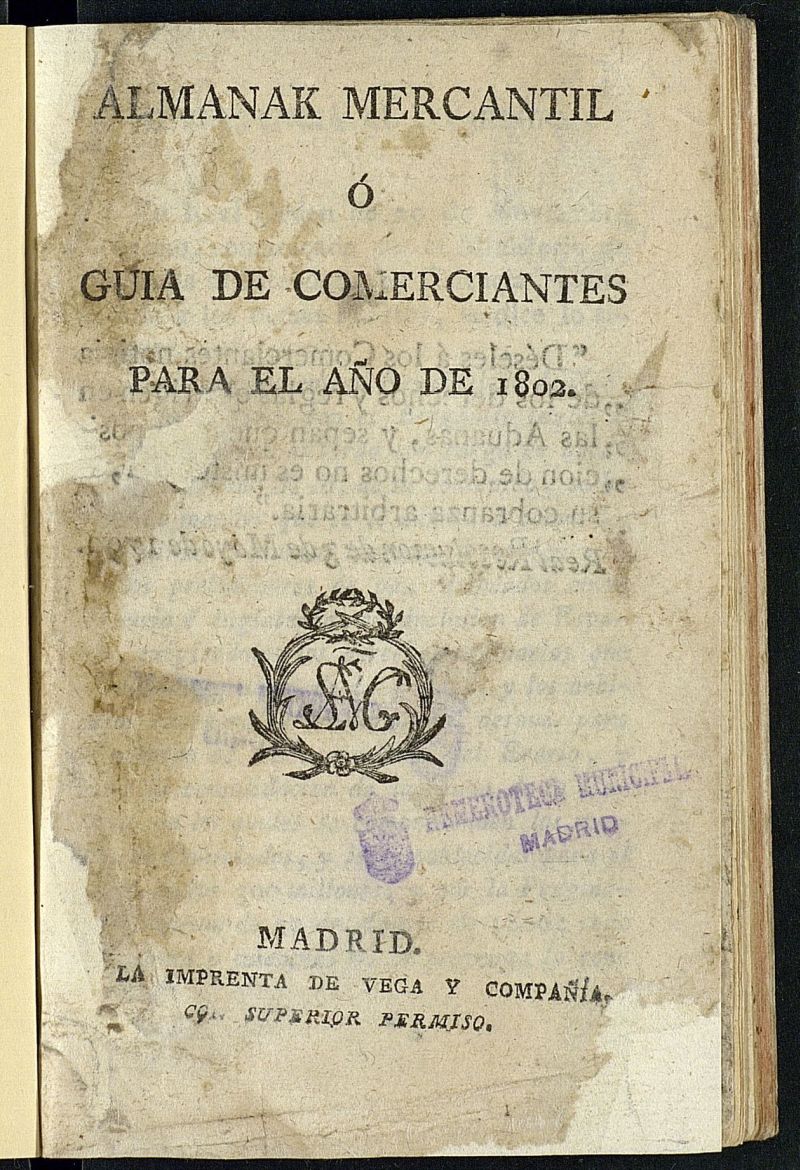 Almanak Mercantil o Guía de Comerciantes de 1802