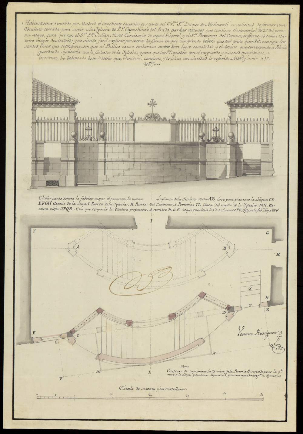 Escalera para la lonja del convento de Capuchinos del Prado